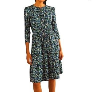Boden Nancy Jersey Tiered Dress Sz 4 (US) in Floral Paisley
